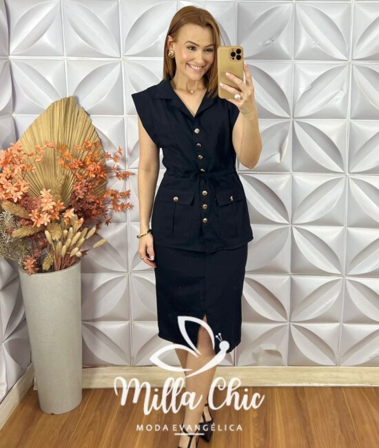 Conjunto de Parka Denise - Preto - Milla Chic