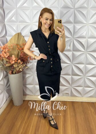 Conjunto de Parka Denise - Preto - Milla Chic