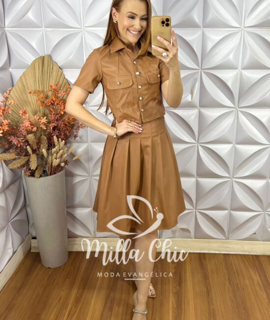 Conjunto França Em P.U - Caramelo - Milla Chic