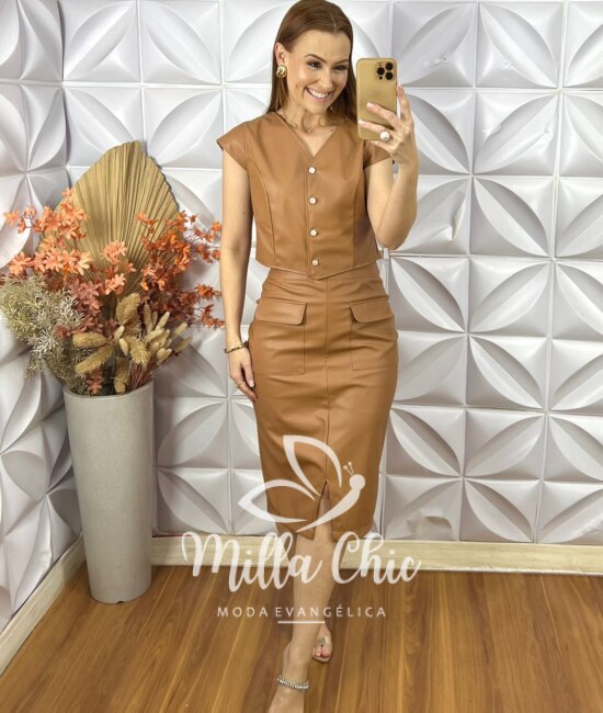 Conjunto Carmem Em P.U - Caramelo - Milla Chic