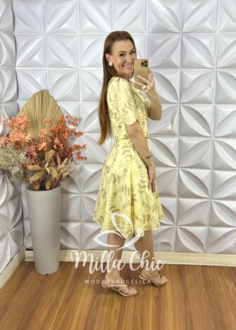 Milla Chic - millachic com br conjunto roberta em lesie de algodao amarelo manteiga 3 Conjunto Roberta Em Lesie De Algodão - Amarelo Manteiga - Milla Chic
