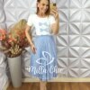 Conjunto Taciane Com Saia Plissada - Azul - Milla Chic
