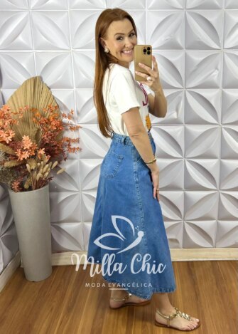 Saia Jeans Jenny - Milla Chic