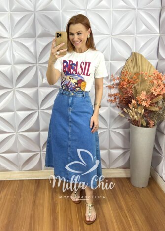 Saia Jeans Jenny - Milla Chic