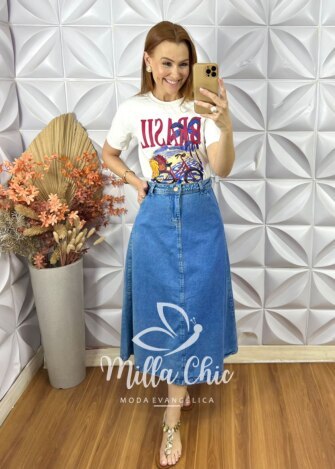 Saia Jeans Jenny - Milla Chic