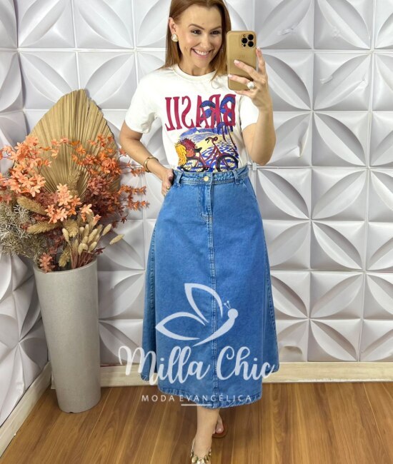 Saia Jeans Jenny - Milla Chic