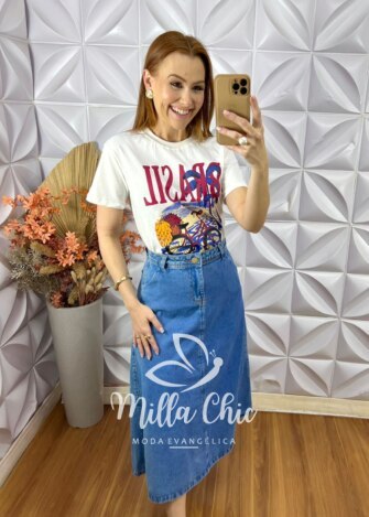 Saia Jeans Jenny - Milla Chic