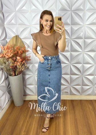 Saia Jeans Lia - Milla Chic
