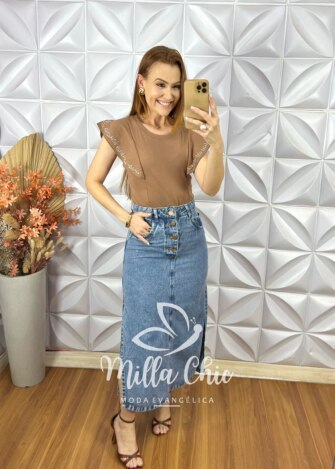 Saia Jeans Lia - Milla Chic