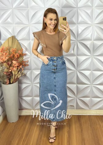 Saia Jeans Lia - Milla Chic