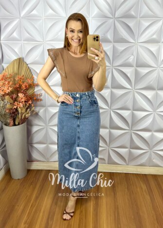 Saia Jeans Lia - Milla Chic