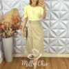 Saia Porsha Em Alfaiataria Marrant - Bege - Milla Chic