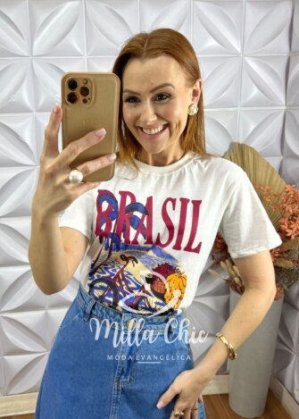 Milla Chic - millachic com br t shirt brasil off white 2 T-shirt Brasil - Off White - Milla Chic