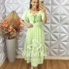 Vestido Amália Com Laço - Verde Lima - Milla Chic
