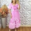 Vestido Amália Com Laço - Rosa Babalú - Milla Chic