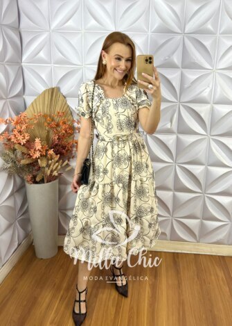 Vestido Amira Em Bordado Cordône - Jade - Milla Chic