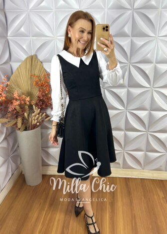 Milla Chic - millachic com br vestido ana laura em suedi preto 4 Vestido Ana Laura Em Suedi - Preto - Milla Chic