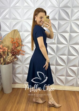 Vestido Cloe Em Anaruga - Azul - Milla Chic
