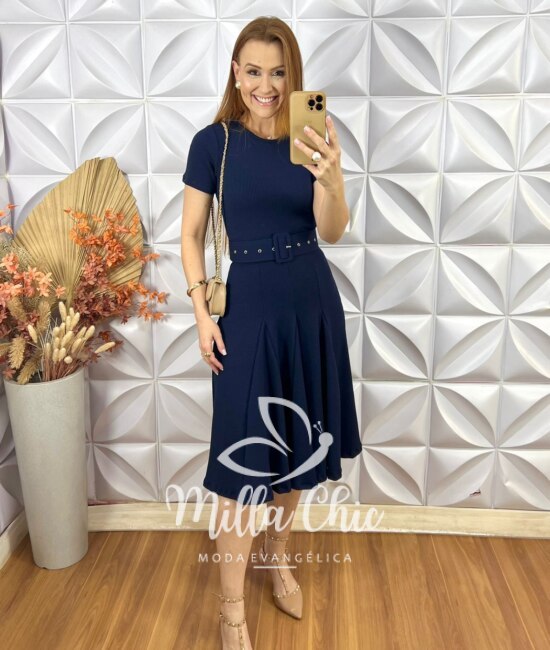 Vestido Cloe Em Anaruga - Azul - Milla Chic