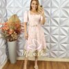 Vestido Eulália Em Lesie Bordada - Rosa Marfim - Milla Chic
