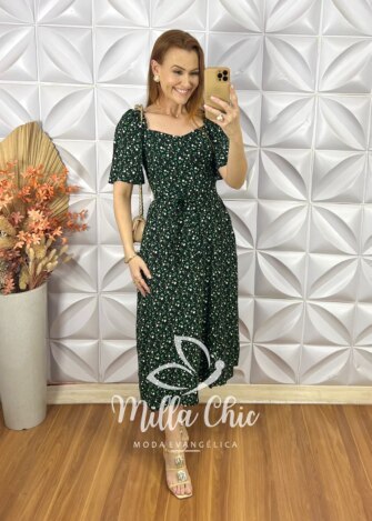 Vestido Geórgia Estampado- Preto Floral - Milla Chic