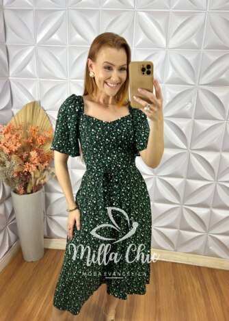 Vestido Geórgia Estampado- Preto Floral - Milla Chic