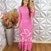 Vestido Julieta Em Renda Crochet - Rosa - Milla Chic