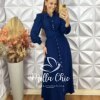 Vestido Keila Em Viscose Acetinada - Azul Escuro - Milla Chic