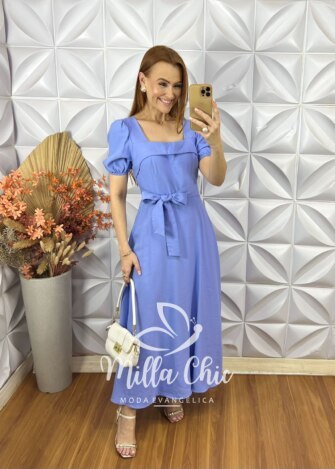 Vestido Luíza Em Alfaiataria - Rosa Pó - Milla Chic