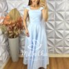 Vestido Marília Em Tricoline Algodão - Azul Baby - Milla Chic