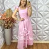Vestido Marília Em Tricoline Algodão - Rosa Baby - Milla Chic