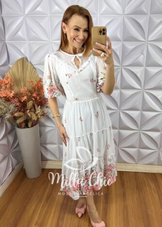 Milla Chic - millachic com br vestido meire em chiffon branco 1 Vestido Meire Em Chiffon - Branco - Milla Chic