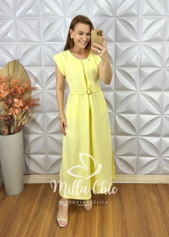 Milla Chic - millachic com br vestido samara em alfaiataria marrant 1 Vestido Samara Em Alfaiataria Marrant - Amarelo Siciliano - Milla Chic