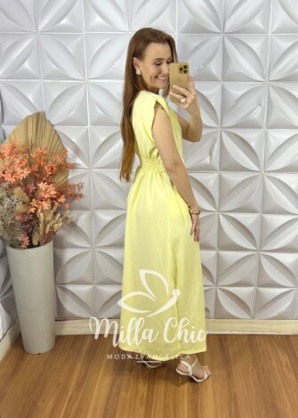 Milla Chic - millachic com br vestido samara em alfaiataria marrant 5 Vestido Samara Em Alfaiataria Marrant - Amarelo Siciliano - Milla Chic