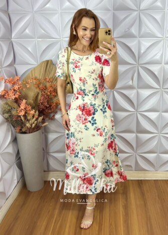 Vestido Serena Em Viscose - Amarelo Pastel - Milla Chic