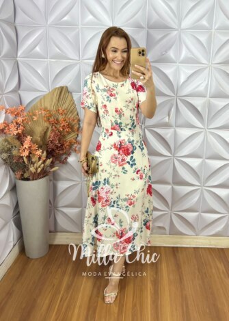 Vestido Serena Em Viscose - Amarelo Pastel - Milla Chic