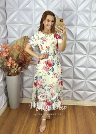 Vestido Serena Em Viscose - Amarelo Pastel - Milla Chic