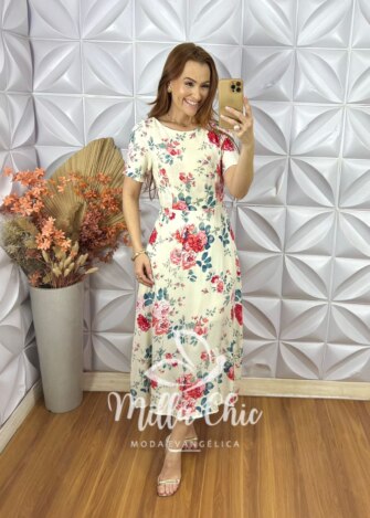 Vestido Serena Em Viscose - Amarelo Pastel - Milla Chic
