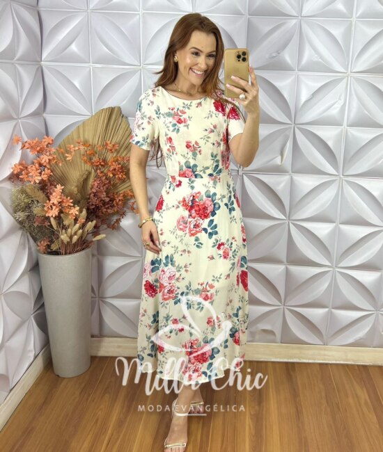 Vestido Serena Em Viscose - Amarelo Pastel - Milla Chic