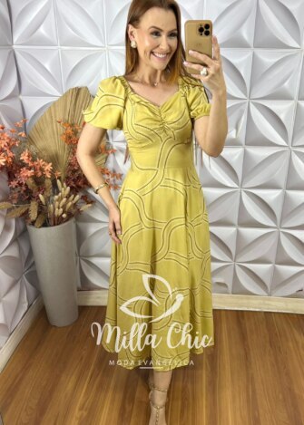 Milla Chic - millachic com br vestido sheila em viscolinho palha 10 Vestido Sheila Em Viscolinho - Palha - Milla Chic