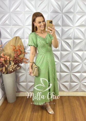 Vestido Sheila Em Viscolinho - Palha - Milla Chic