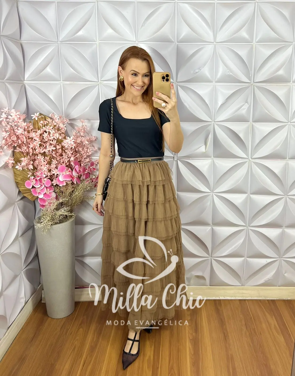 Saia Lavínia em Tule – Natural – Milla Chic Saia Lavínia em Tule - Natural - Milla Chic