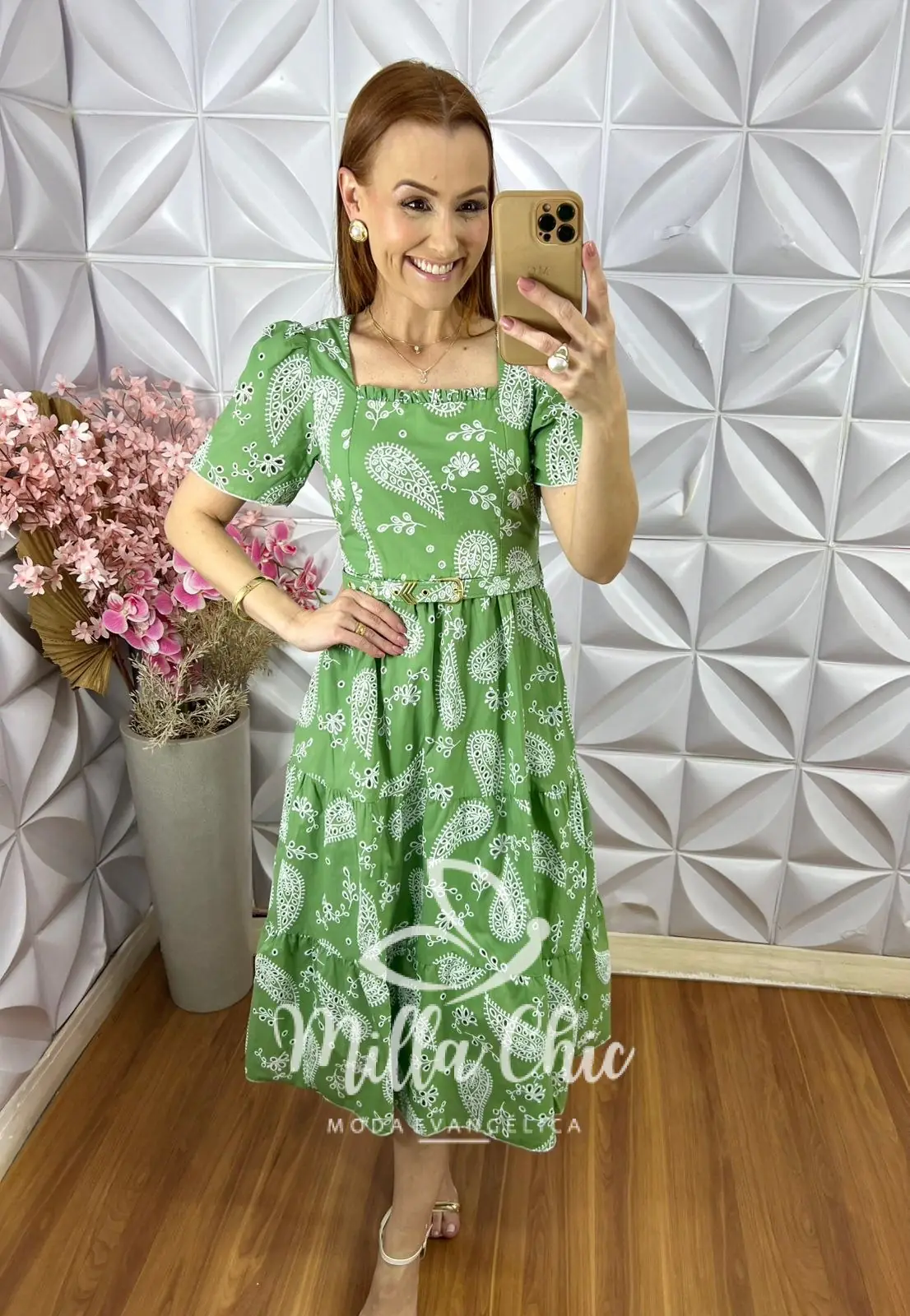 Vestido Viviane em Lesie Algodão Menta – Verde Menta – Milla Chic Vestido Viviane em Lesie Algodão Menta - Verde Menta - Milla Chic