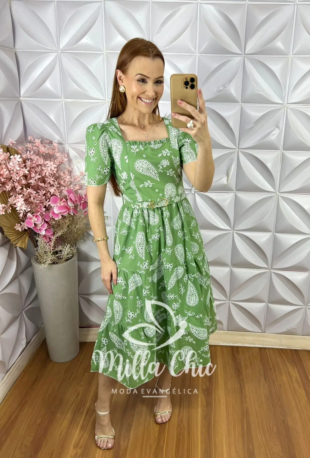 Vestido Viviane em Lesie Algodão Menta – Verde Menta – Milla Chic Vestido Viviane em Lesie Algodão Menta - Verde Menta - Milla Chic