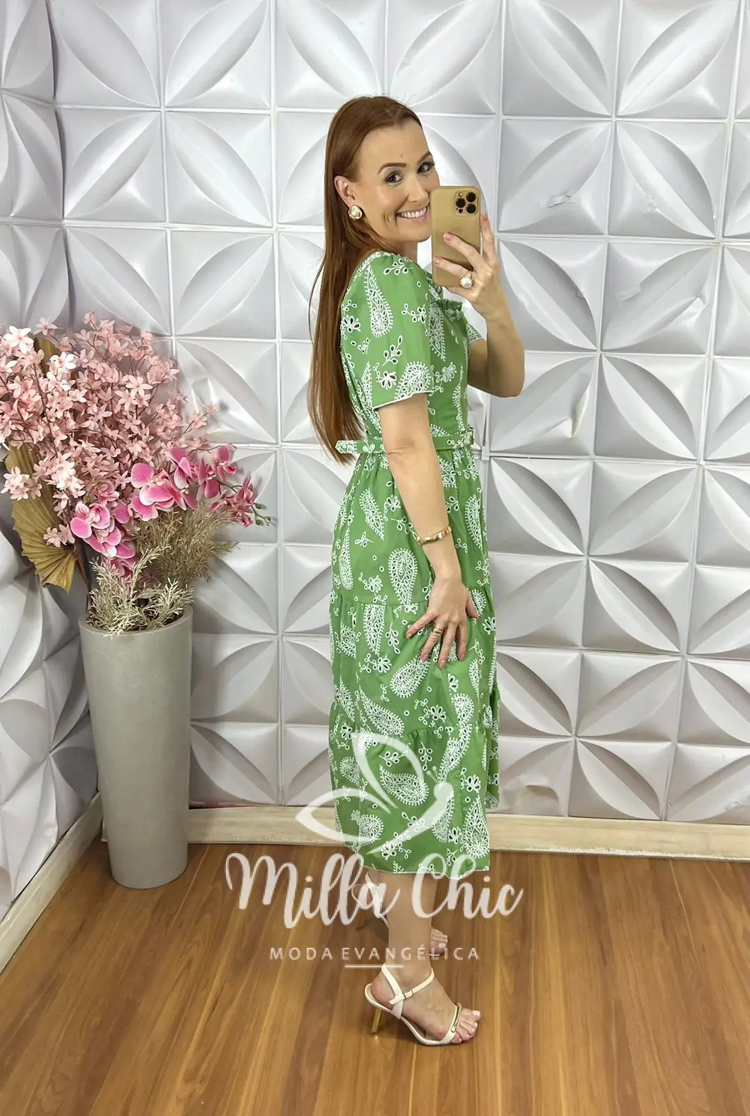 Vestido Viviane em Lesie Algodão Menta – Verde Menta – Milla Chic Vestido Viviane em Lesie Algodão Menta - Verde Menta - Milla Chic