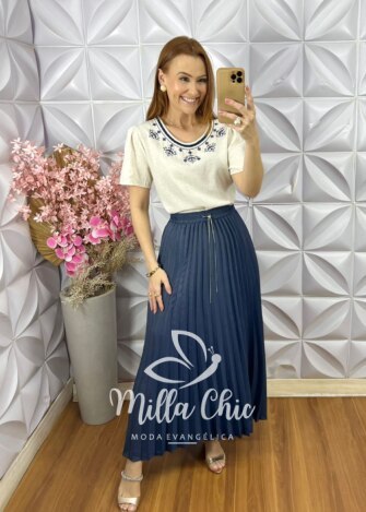 Milla Chic - millachic com br blusa eleonora em cambria linho cru Blusa Eleonora em Cambria Linho - Crú - Milla Chic