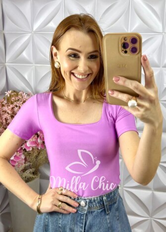 Milla Chic - millachic com br blusa gaia em poliamida lilas 2 Blusa Gaia Em Poliamida - Lilás - Milla Chic