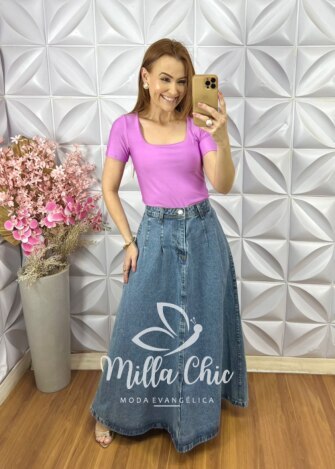 Milla Chic - millachic com br blusa gaia em poliamida lilas Blusa Gaia Em Poliamida - Lilás - Milla Chic