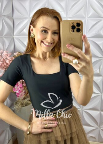 Blusa Gaia Em Poliamida - Lilás - Milla Chic