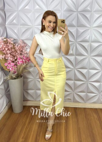 Blusa Pandora em Malha - Off White - Milla Chic